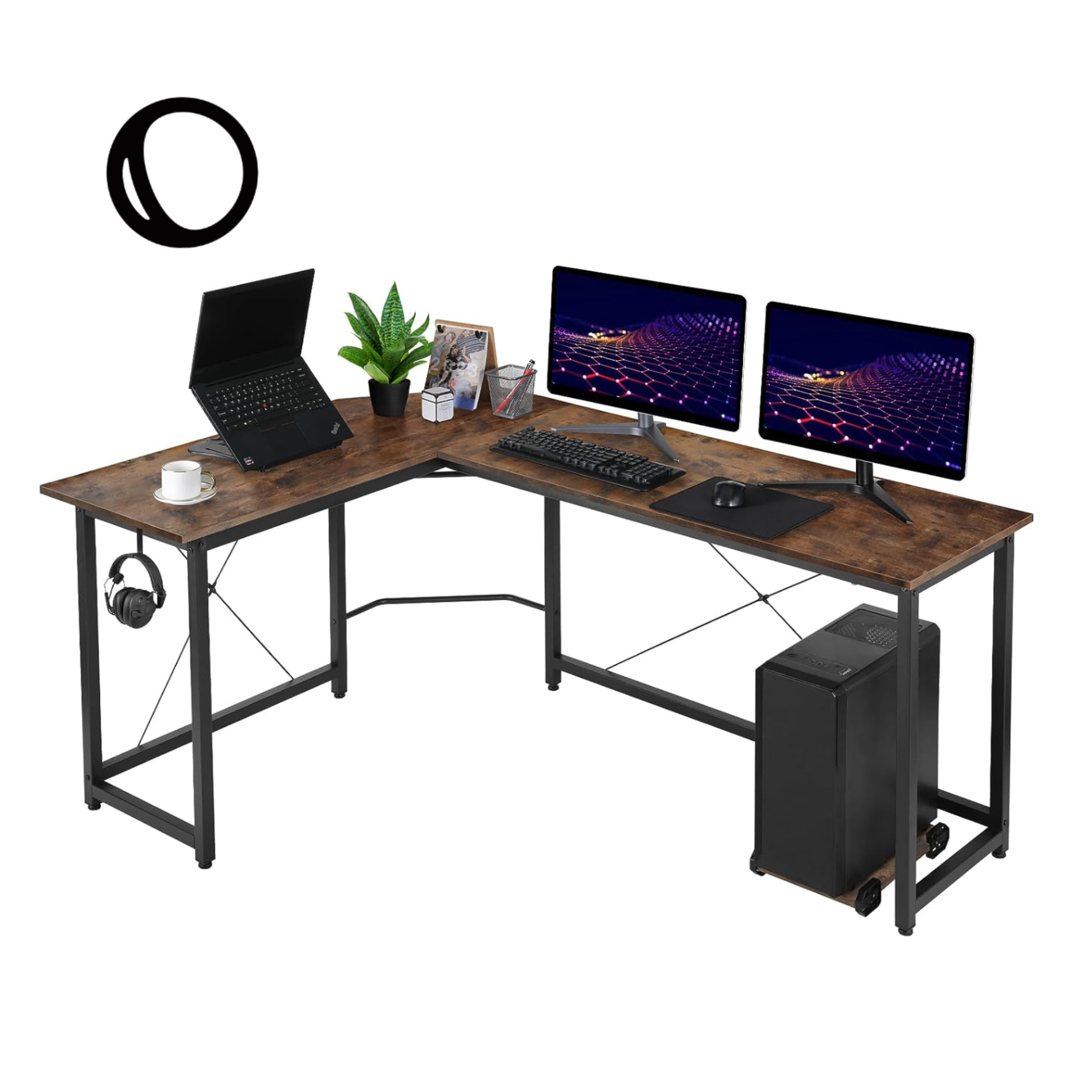 ComfyCorner CP002 L Shaped Desk Computer Desk, Oak/Vintage – My Store