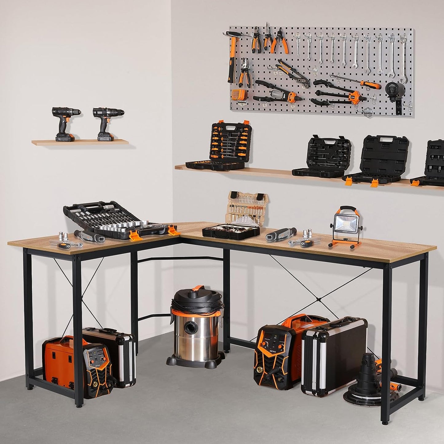 ComfyCorner CP002 L Shaped Desk Computer Desk, Oak/Vintage