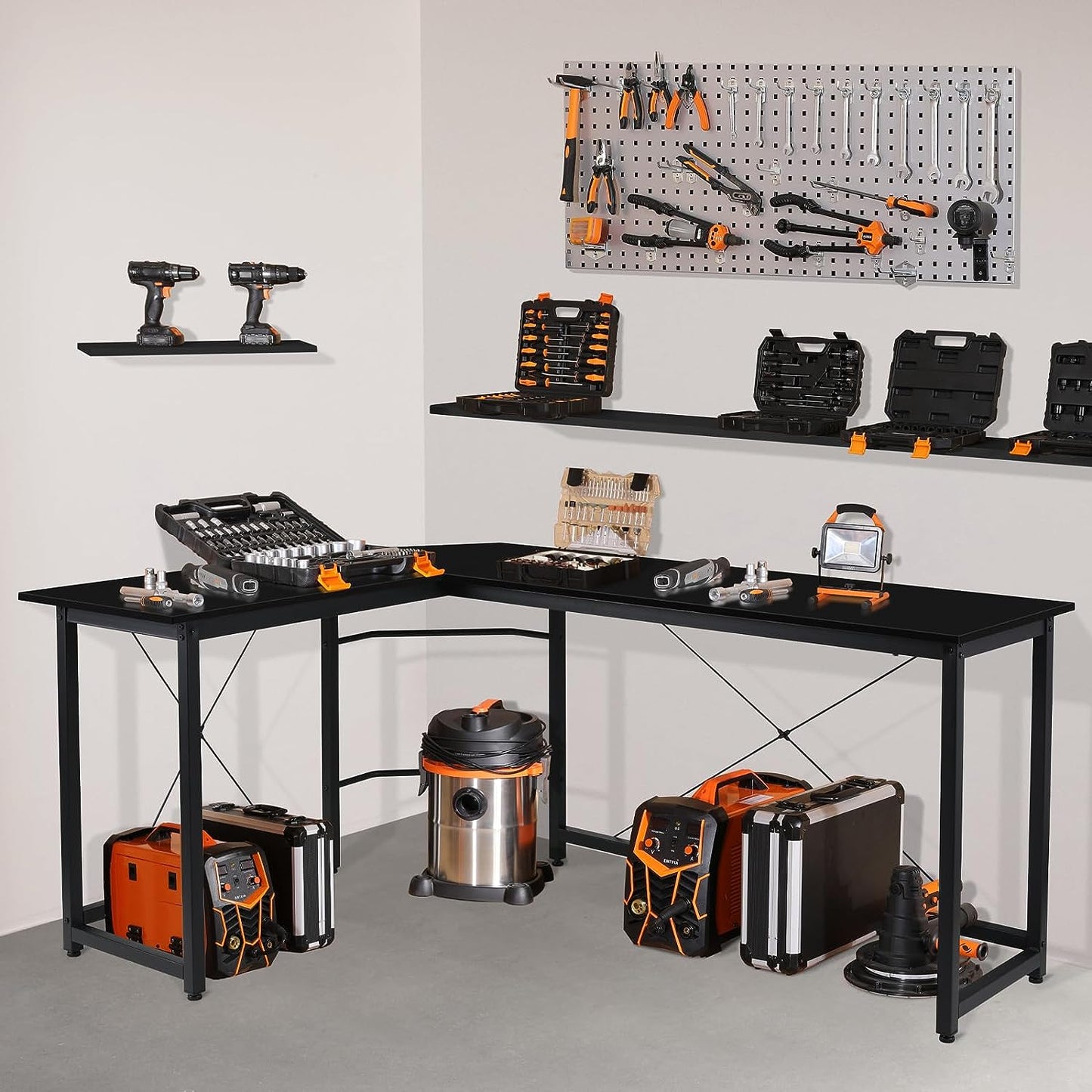 ComfyCorner CP002 L Shaped Desk Computer Desk, White/Black