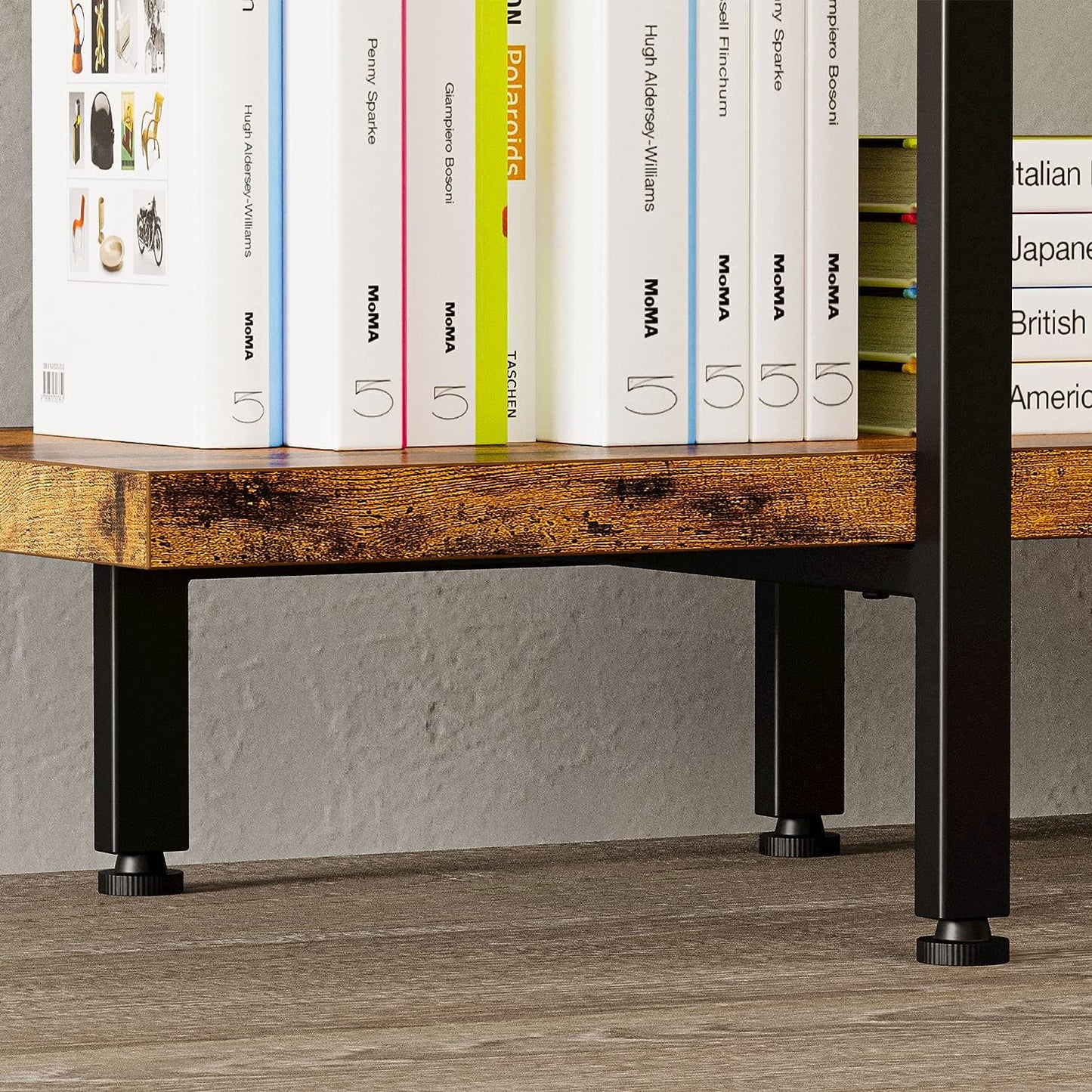 ComfyCorner Industrial Bookshelf 5 Tiers, Large Open Etagere Shelves, 71.2" H x 53.1" L