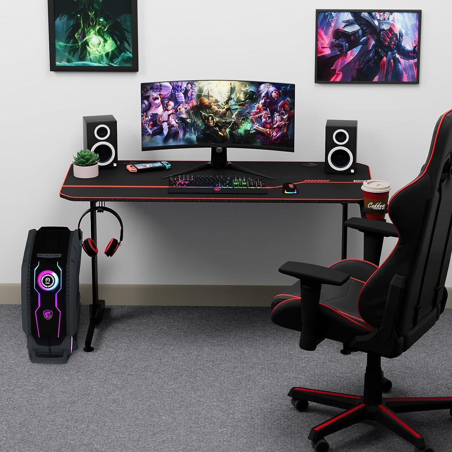 ComfyCorner CP003 T-Shaped Gaming Desk